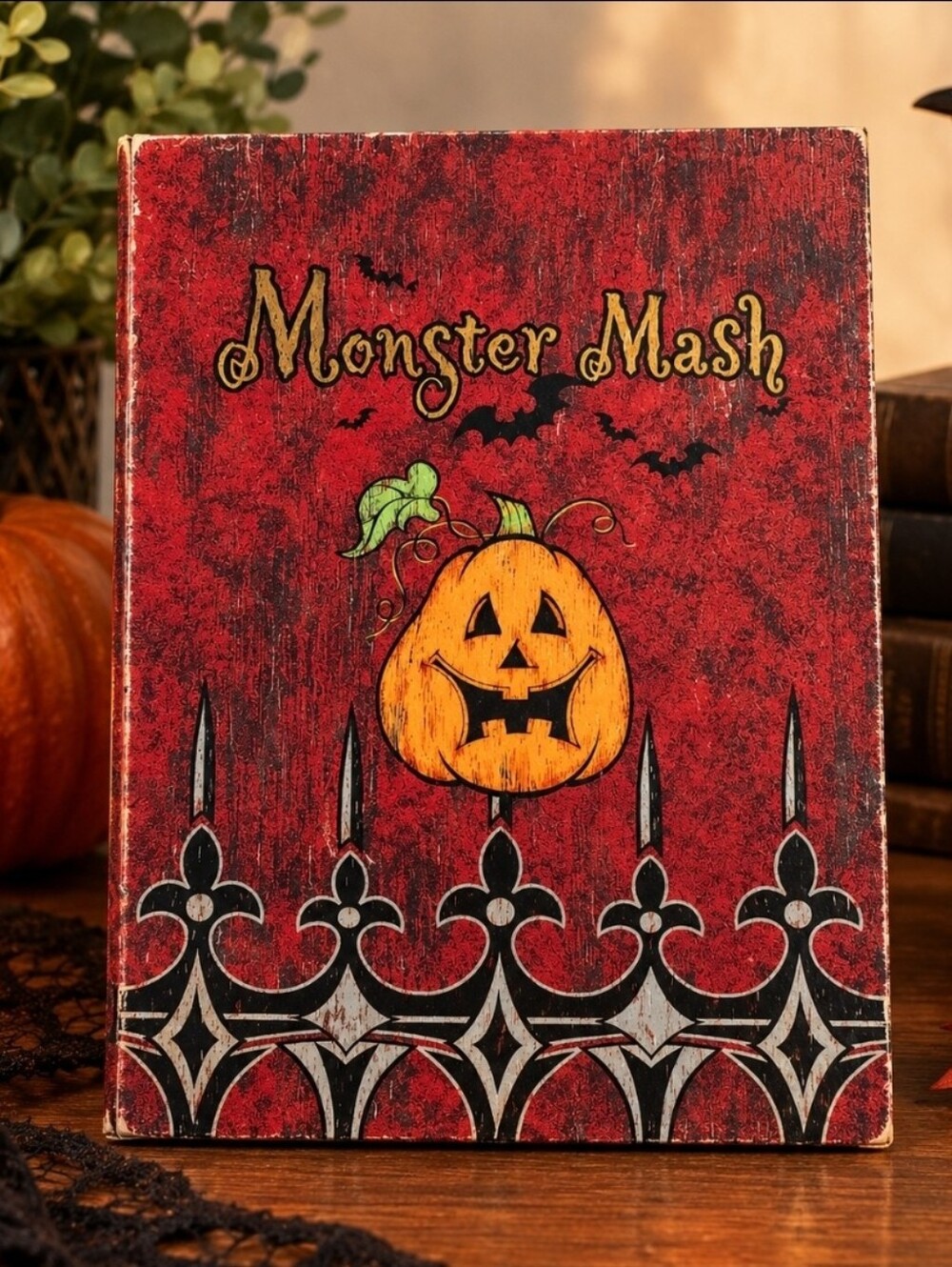 RARE Vintage Monster Mash Animated Musical Light Up Halloween Book Blue Ridge